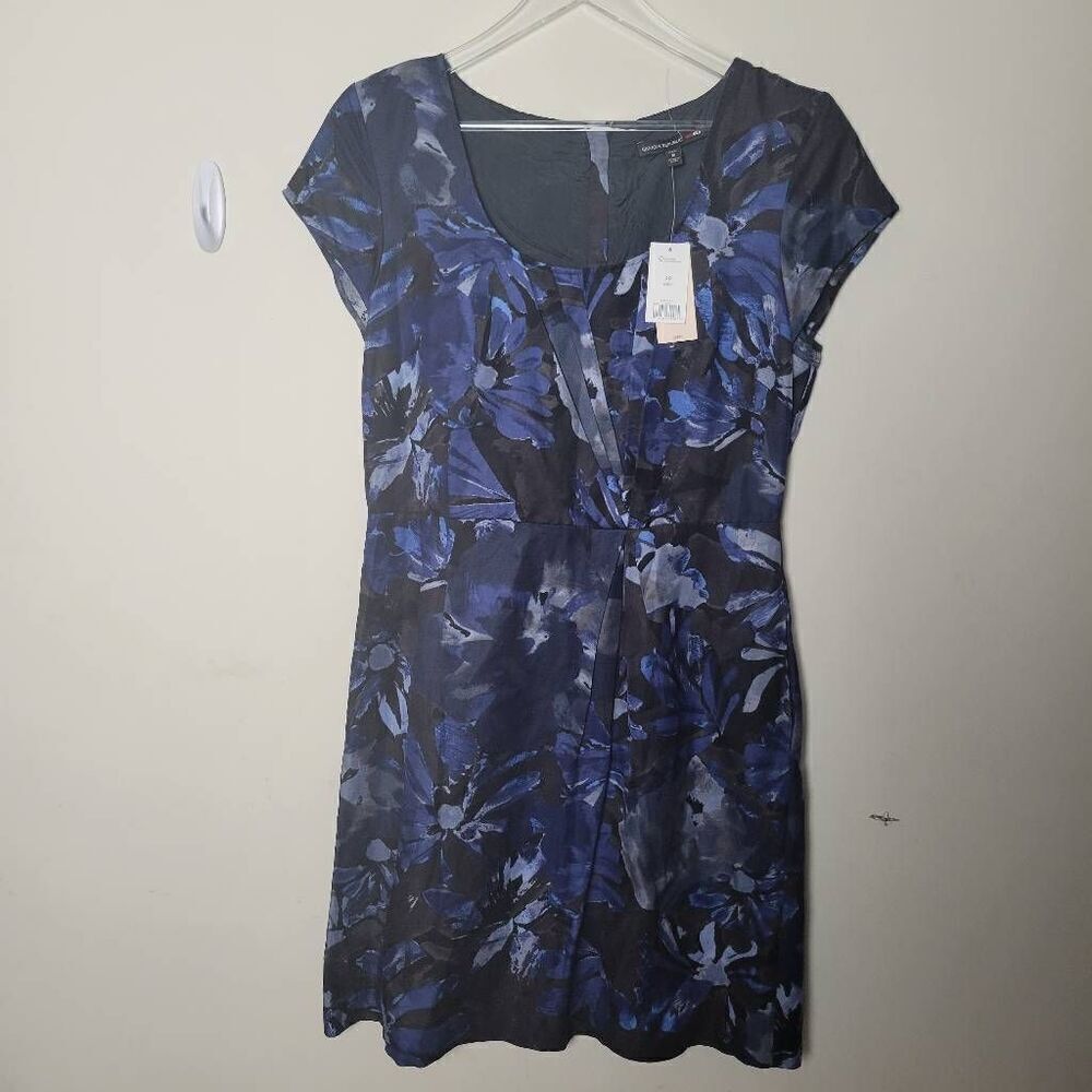 Banana Republic The Man Men Collection Blue Begonia Floral Dress Pockets 8 Petit